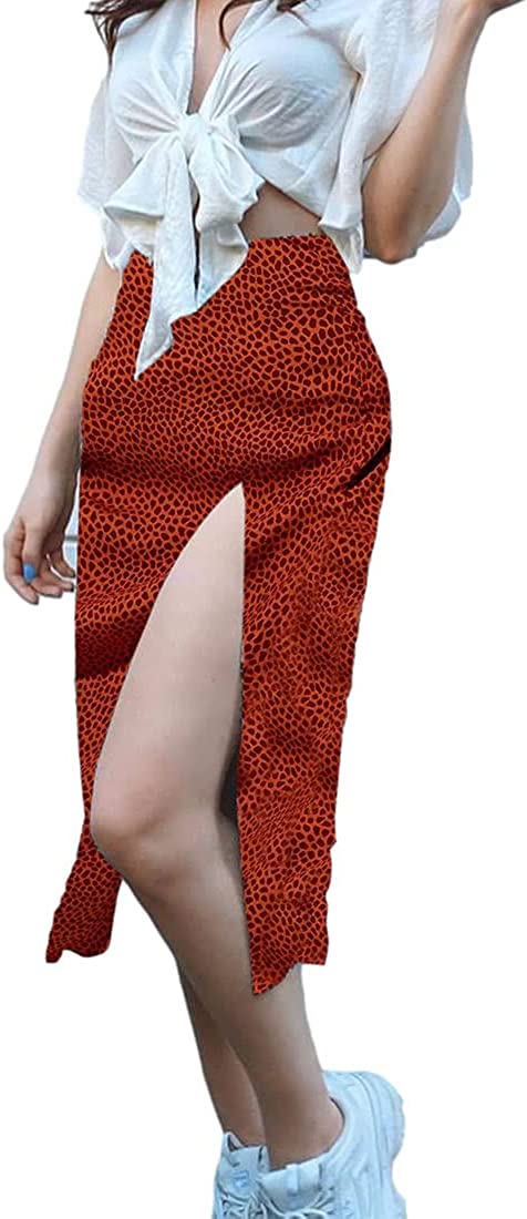 230816043626508_1 HIGO FASHION Women's Leopard Maxi Skirt,High Waist Stretch - Image 1